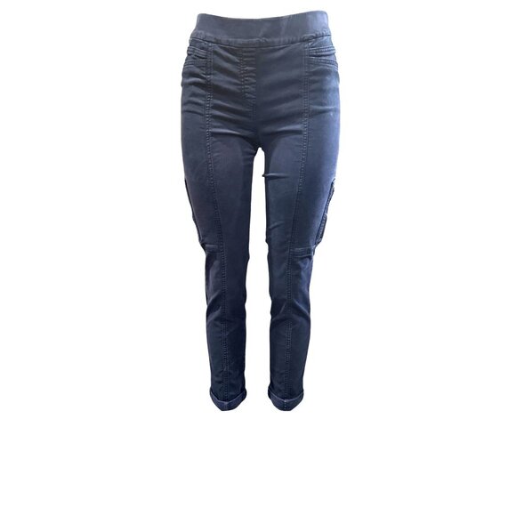 Chicos So Slimming Womens Cargo Jeans With Zip Details Slim Fit Dark Wash Size 0 - Picture 1 of 7